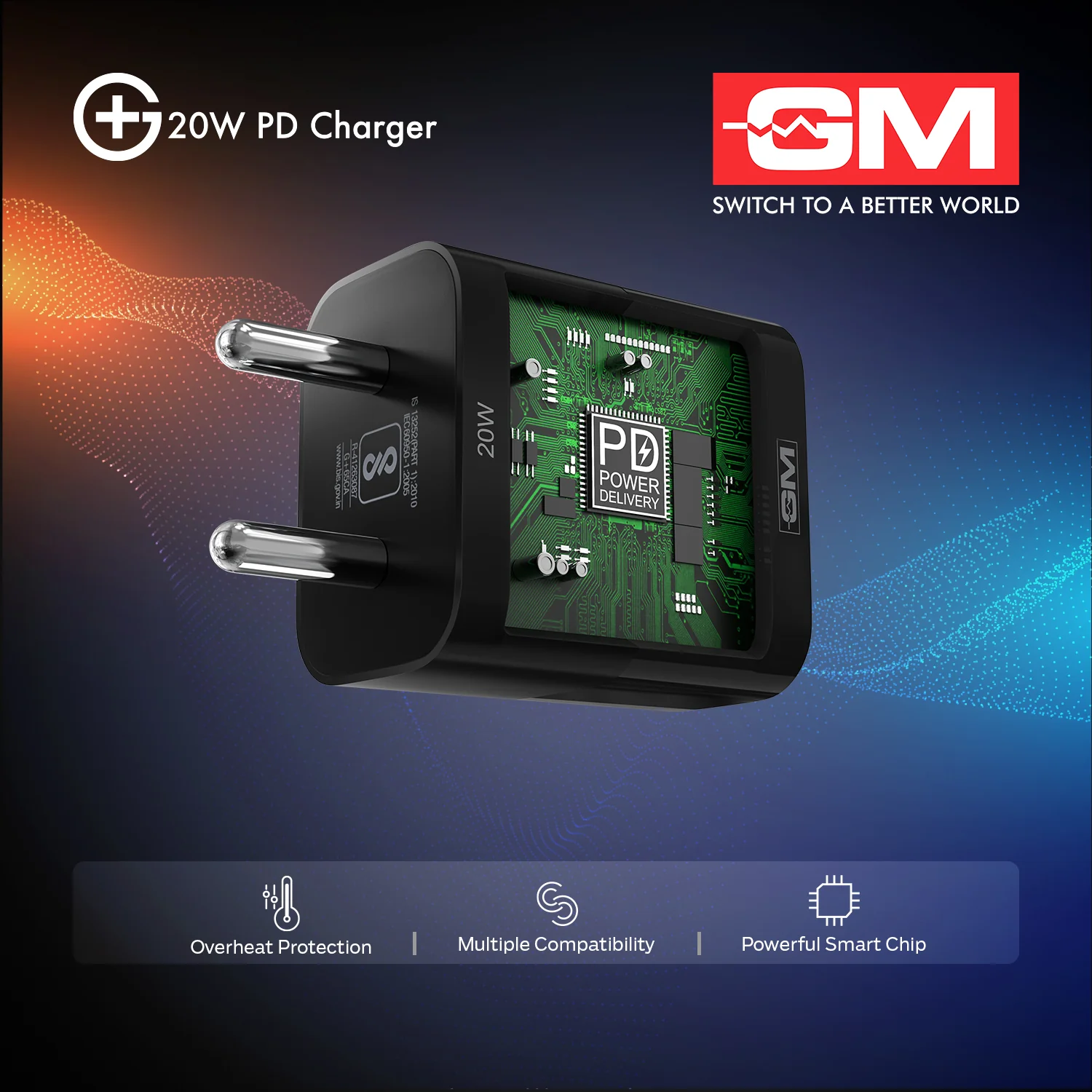 Dual Port GAN Adaptor (QC 3.0+PD) 20W (Black) - Image 5