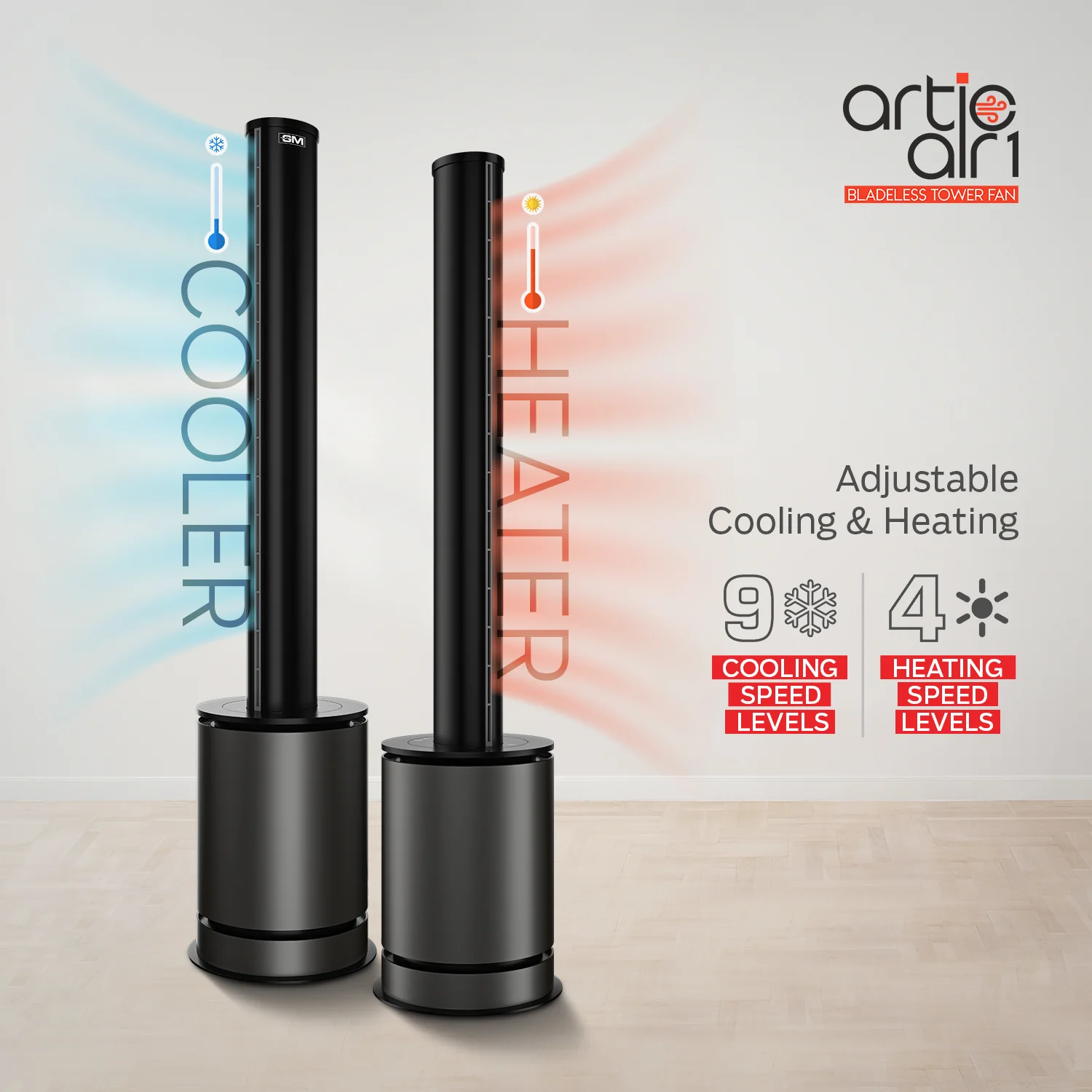 Artic Air 1 Bladeless Tower Fan Heater - Image 4