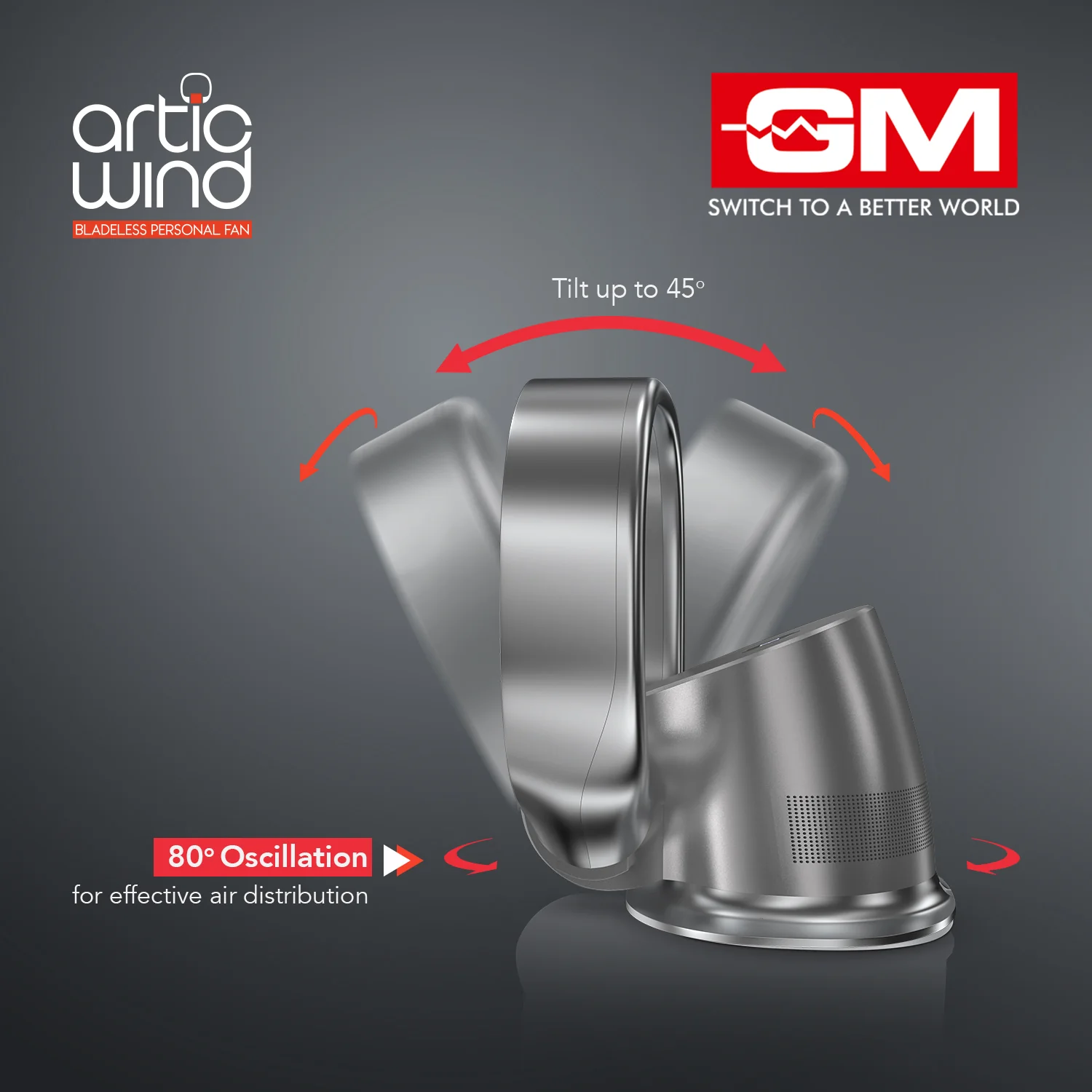 Artic Wind Bladeless Smart Fan – Air Purifier (Grey) - Image 5
