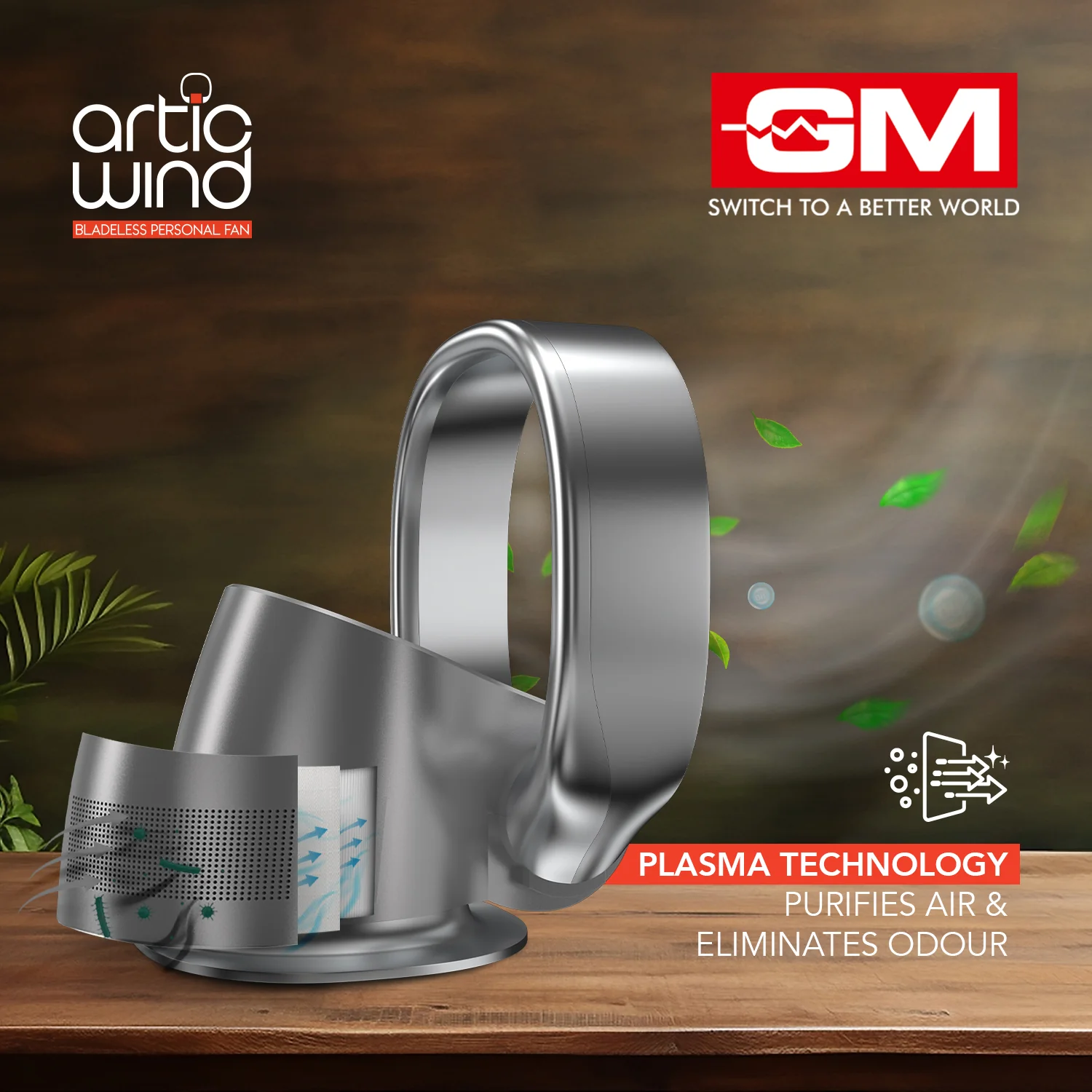 Artic Wind Bladeless Smart Fan – Air Purifier (Grey) - Image 8