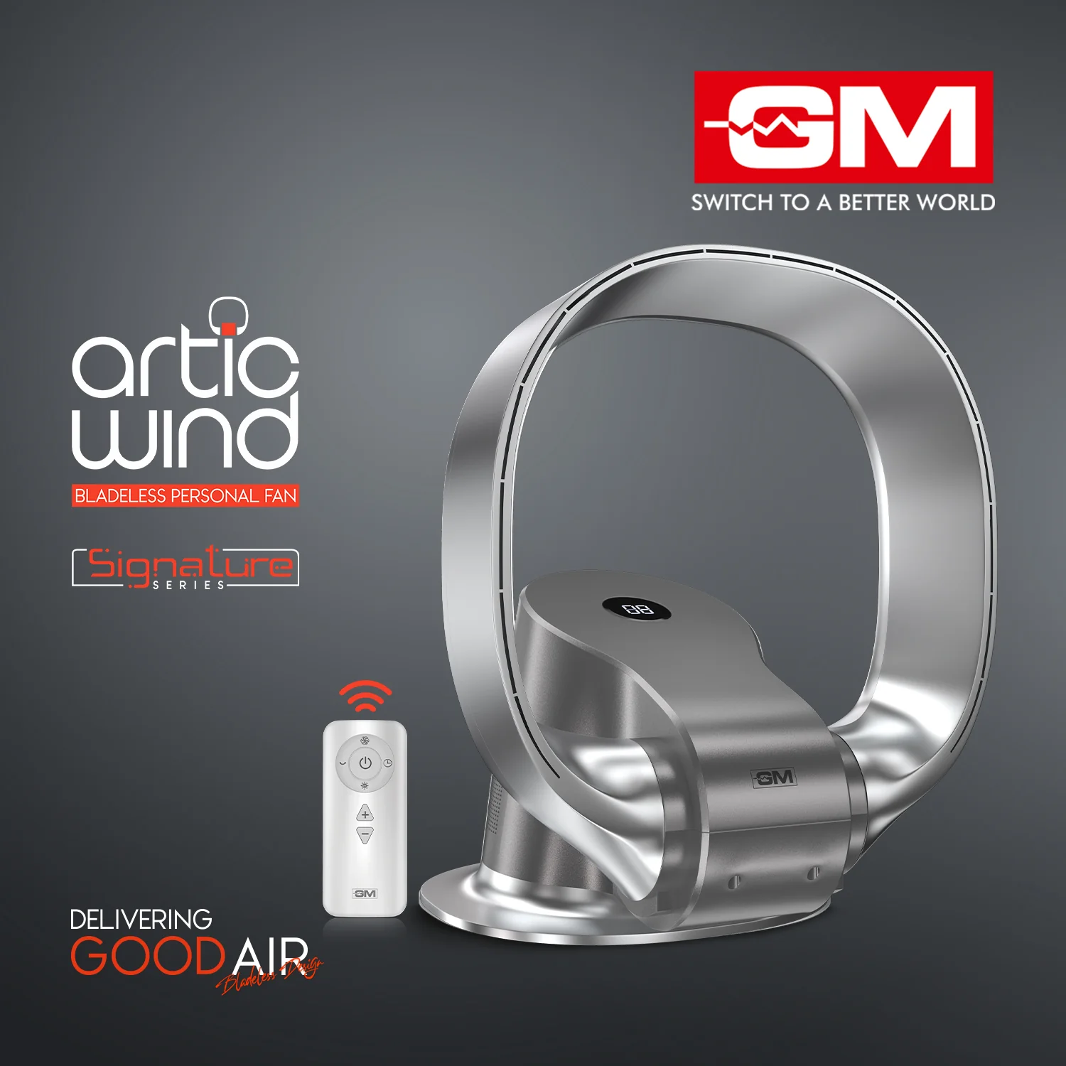 Artic Wind Bladeless Smart Fan – Air Purifier (Grey) - Image 9