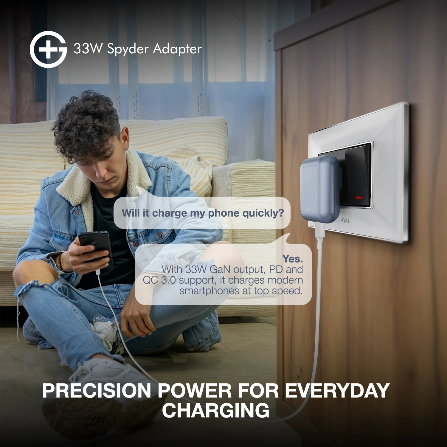 Spyder Adaptor 33W - India's First Charger with Foldable Pins - Image 3