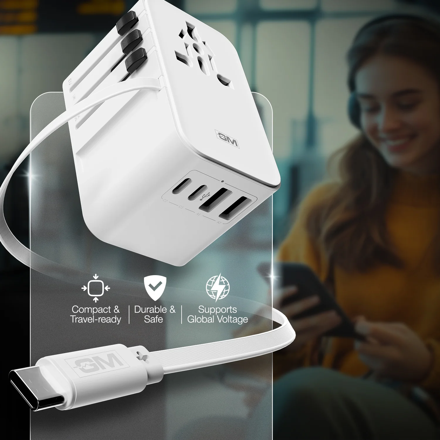 G+ Travelease Pro with Retractable Cable 35W (White) - Image 8