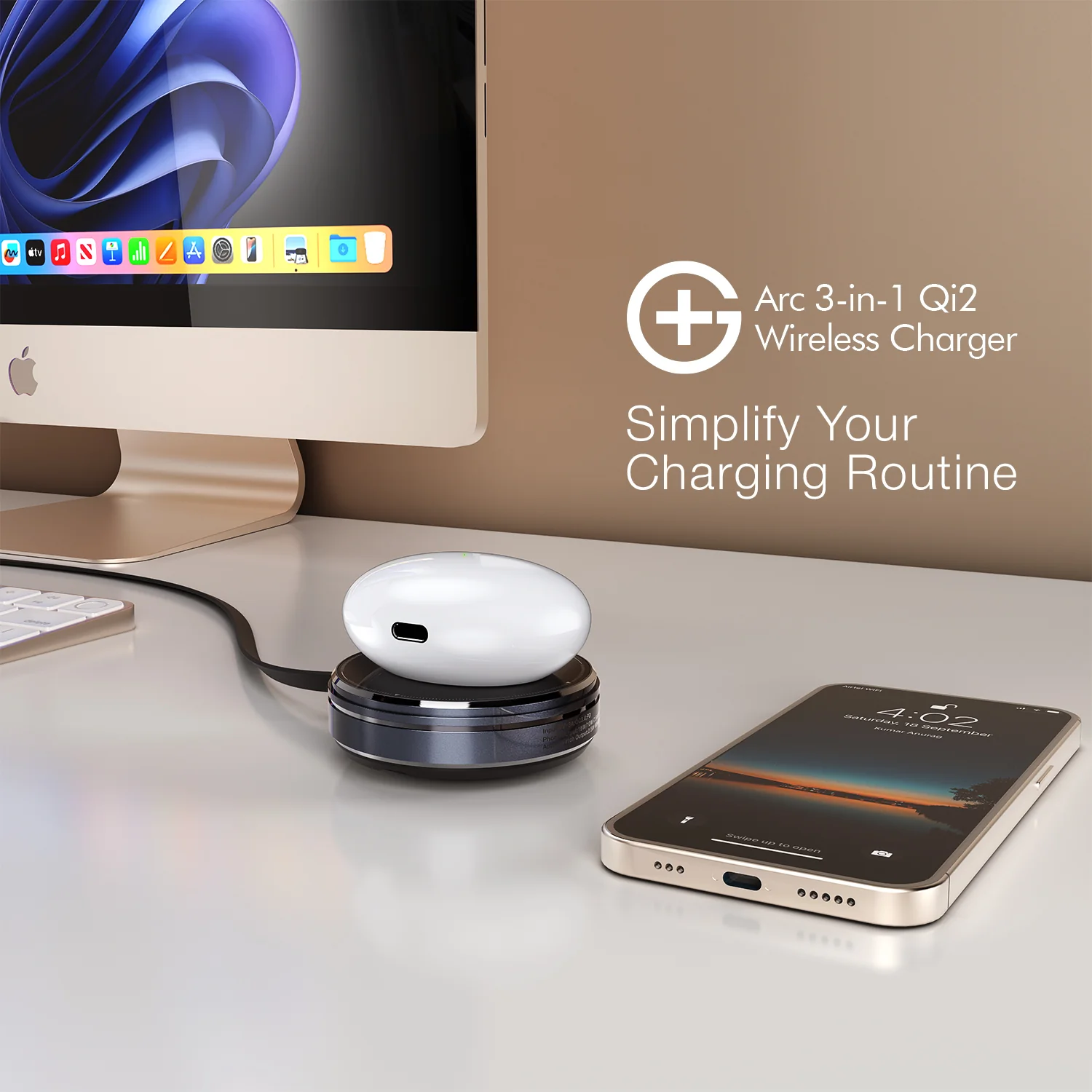 Arc 3-in-1 Magnetic Wireless Charger - Qi2 Fast Charging - Image 10