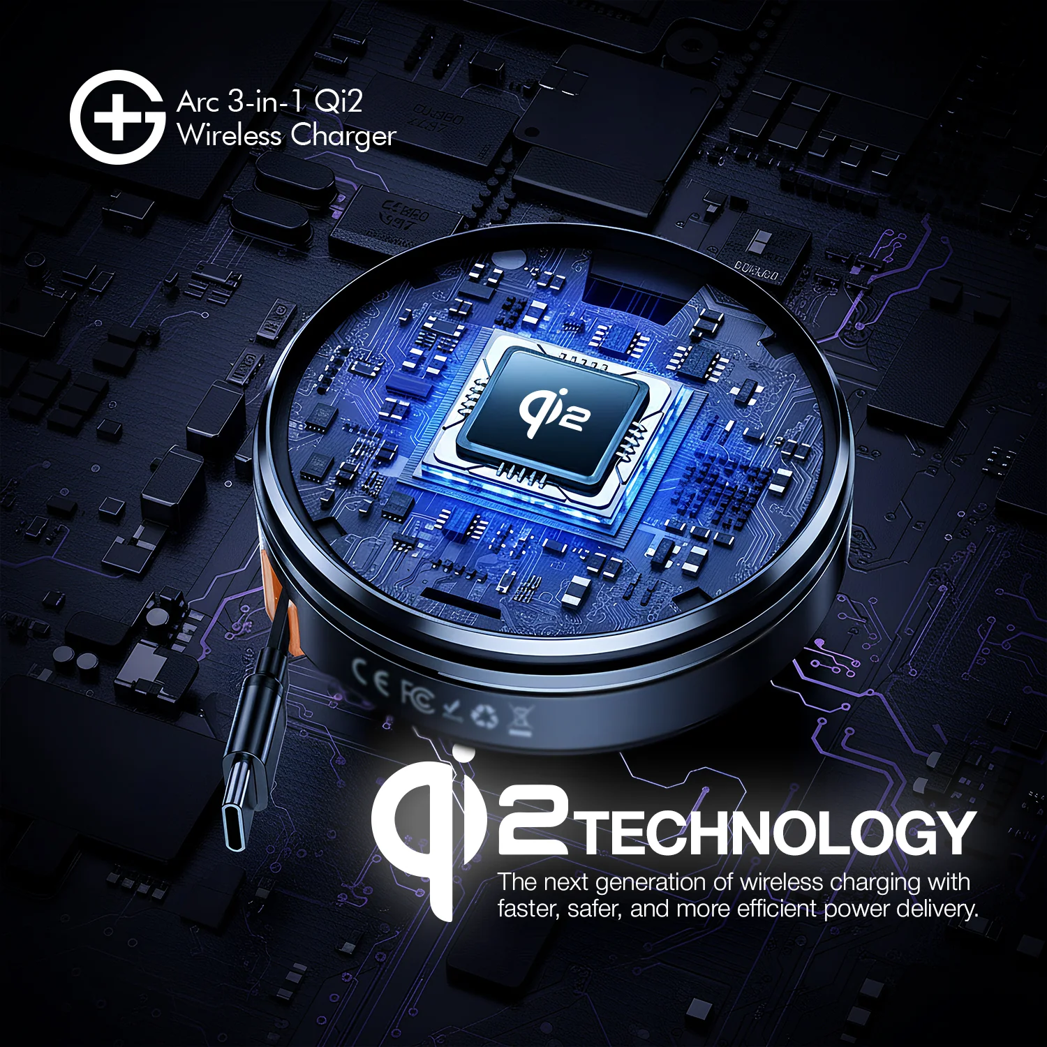 Arc 3-in-1 Magnetic Wireless Charger - Qi2 Fast Charging - Image 7