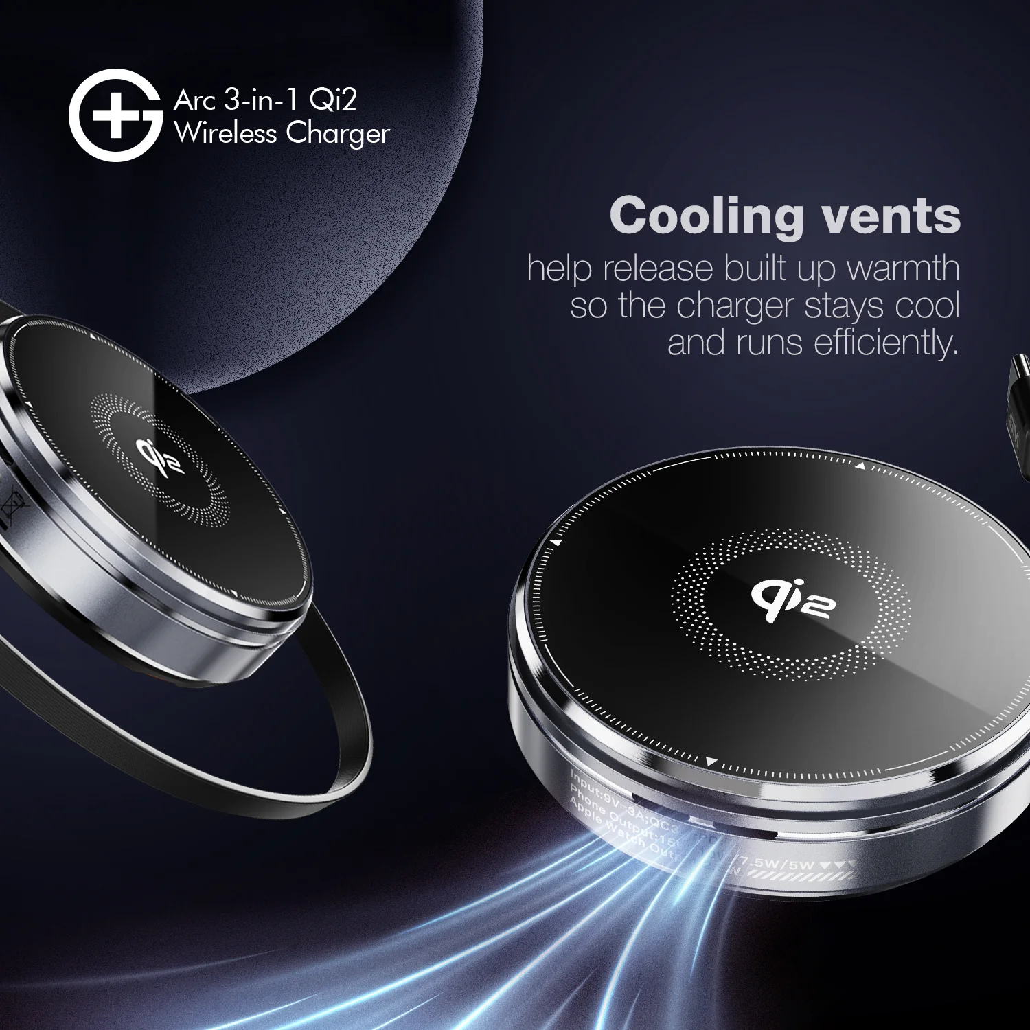 Arc 3-in-1 Magnetic Wireless Charger - Qi2 Fast Charging - Image 8