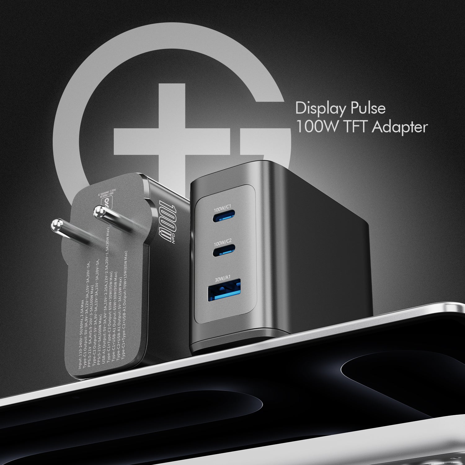 DisplayPulse 100W Adaptor – 3 Ports with Smart Display - Image 6