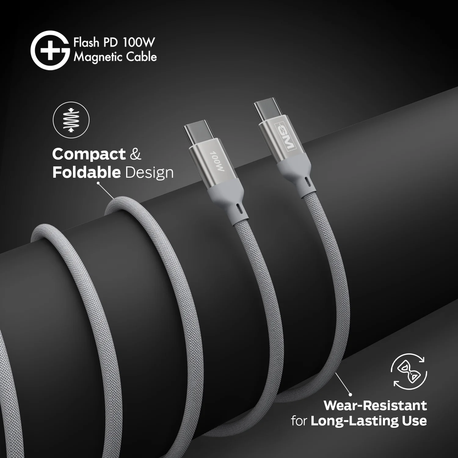 G+ Flash PD Magnetic Cable - 100W (WHITE) - Image 5