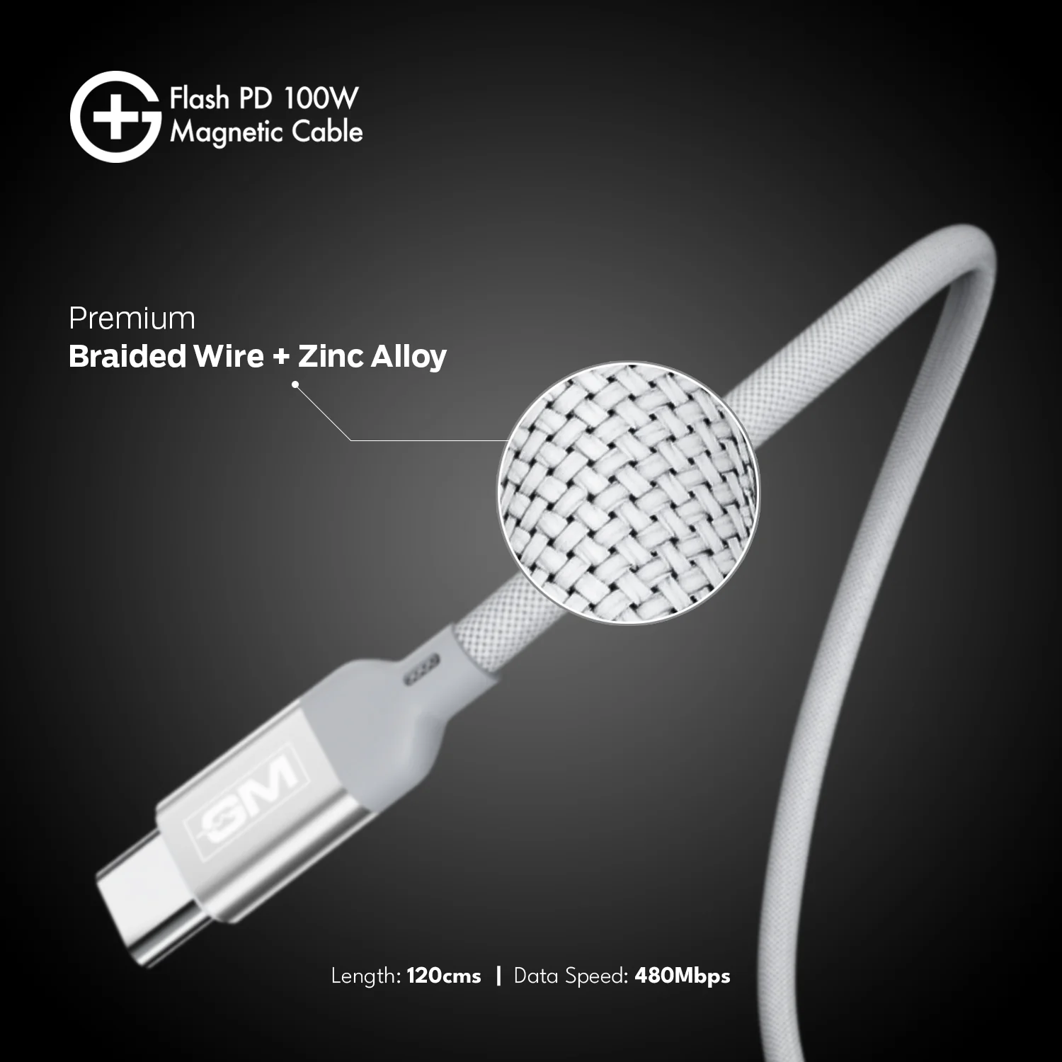 G+ Flash PD Magnetic Cable - 100W (WHITE) - Image 8