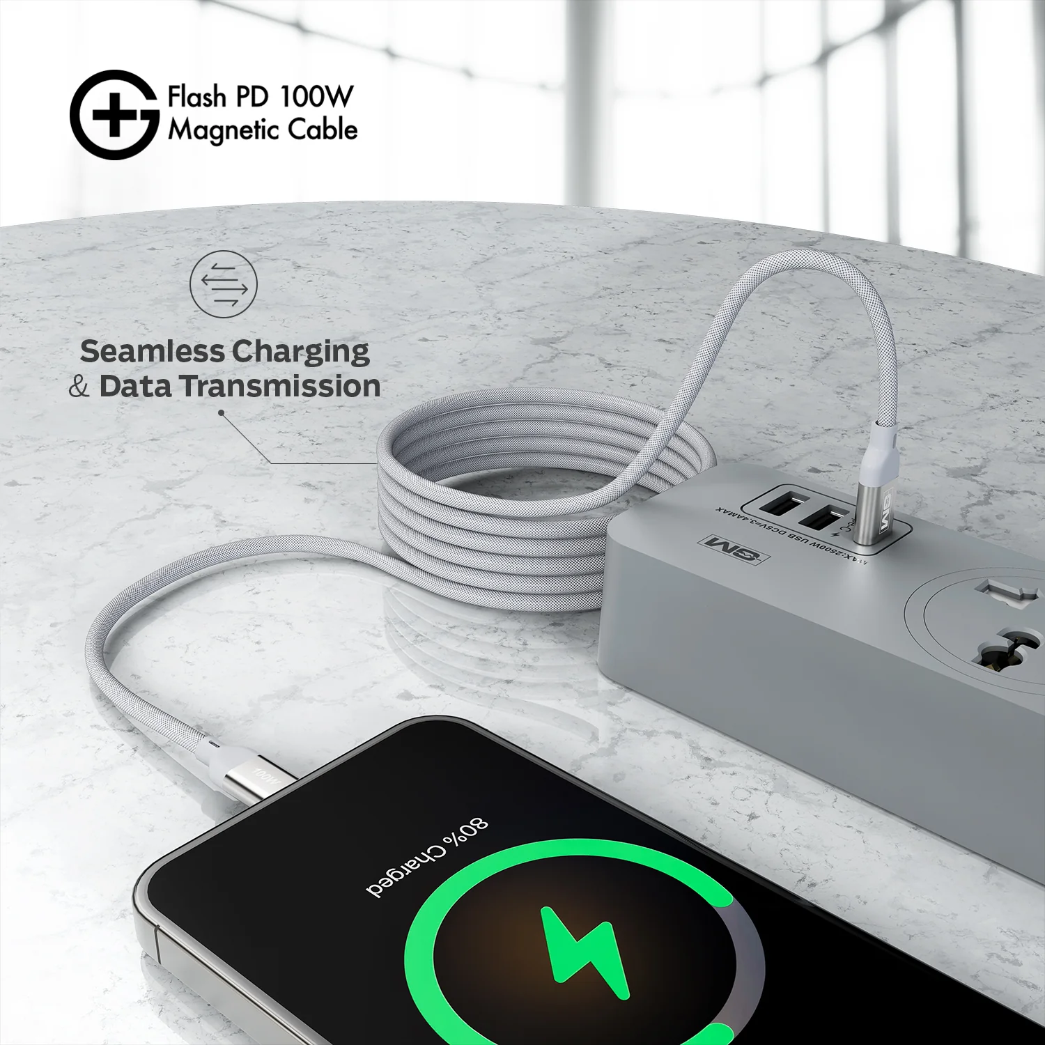 G+ Flash PD Magnetic Cable - 100W (WHITE) - Image 9