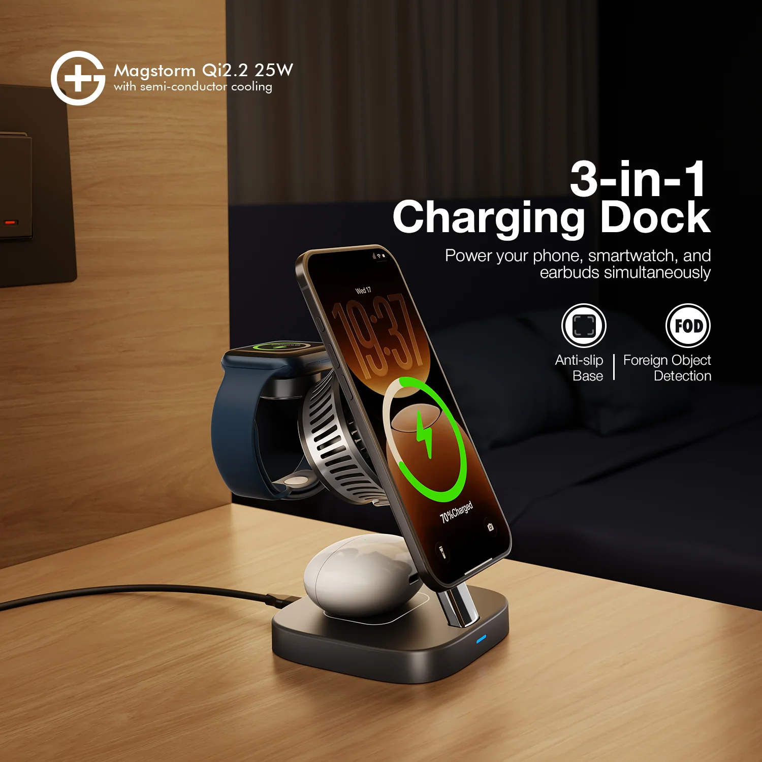 G+ Magstorm Qi2.2 25W Charger (Black) - Image 4
