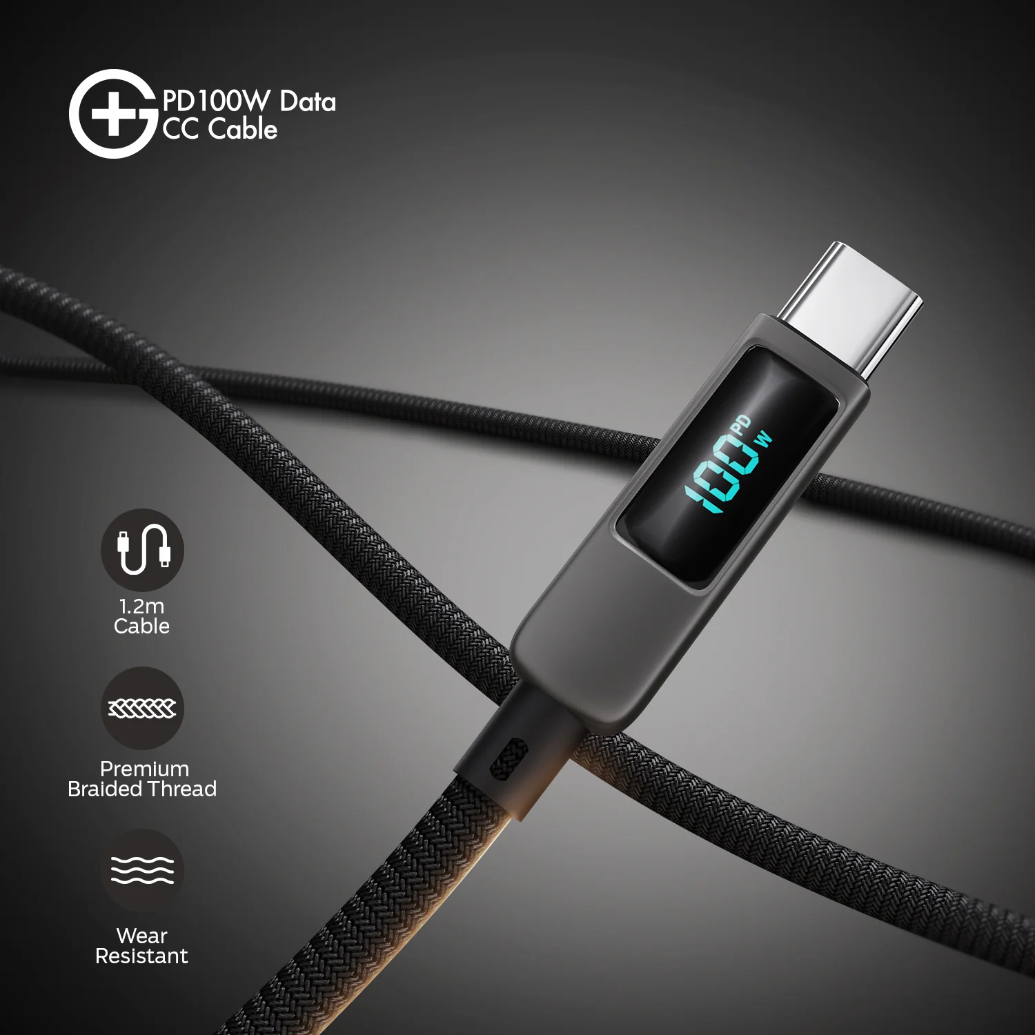 G+ PD Data CC Cable - 100W (GREY) - Image 5