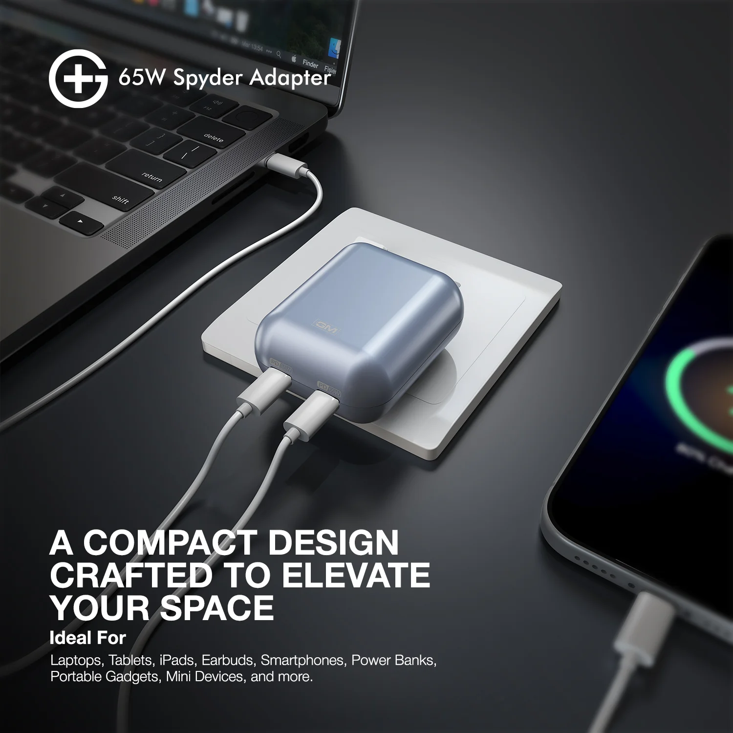 G+ Spyder Adapter 65W (Light Blue) - Image 4