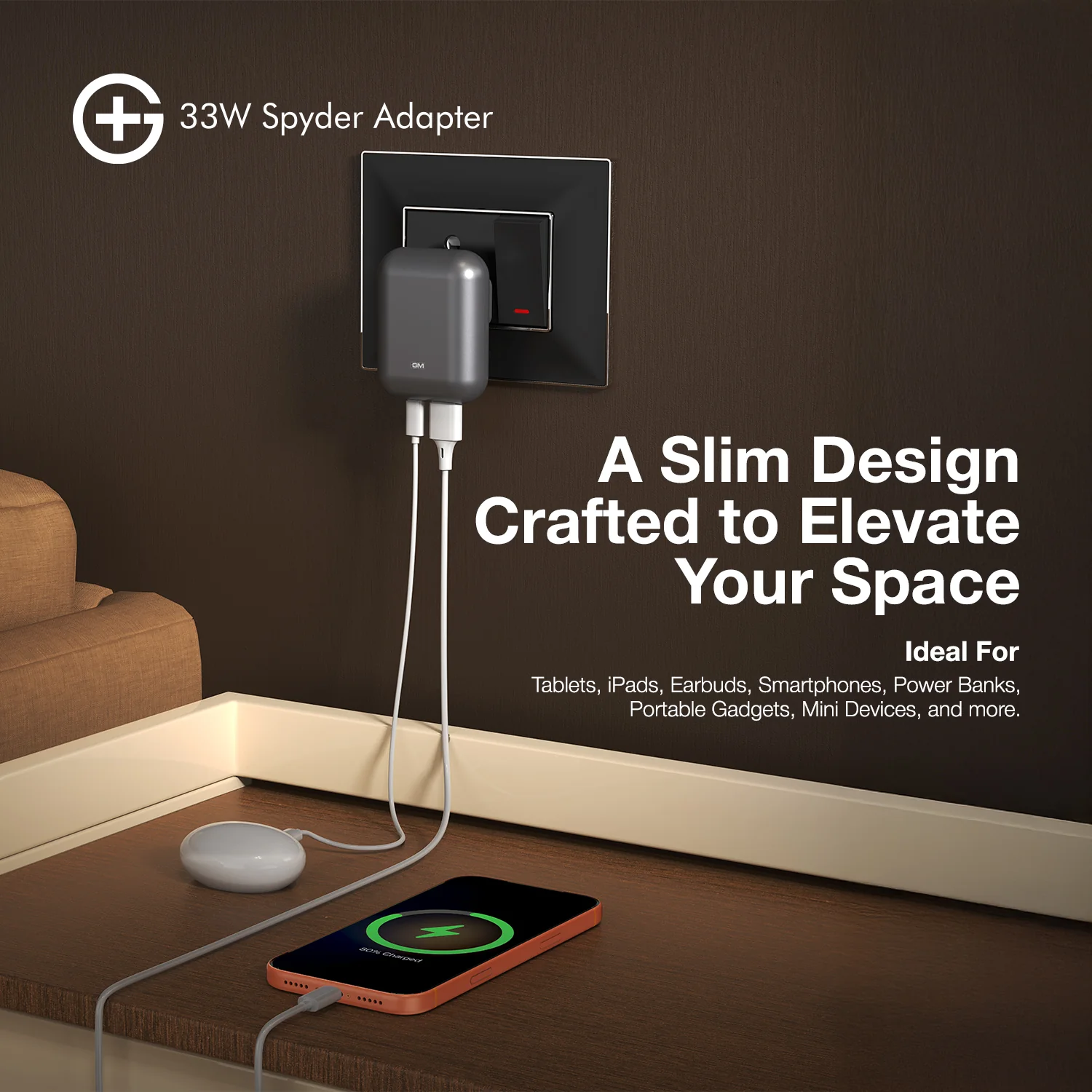 Spyder Adapter 33W - India's First Adapter with Foldable Pins - Image 4