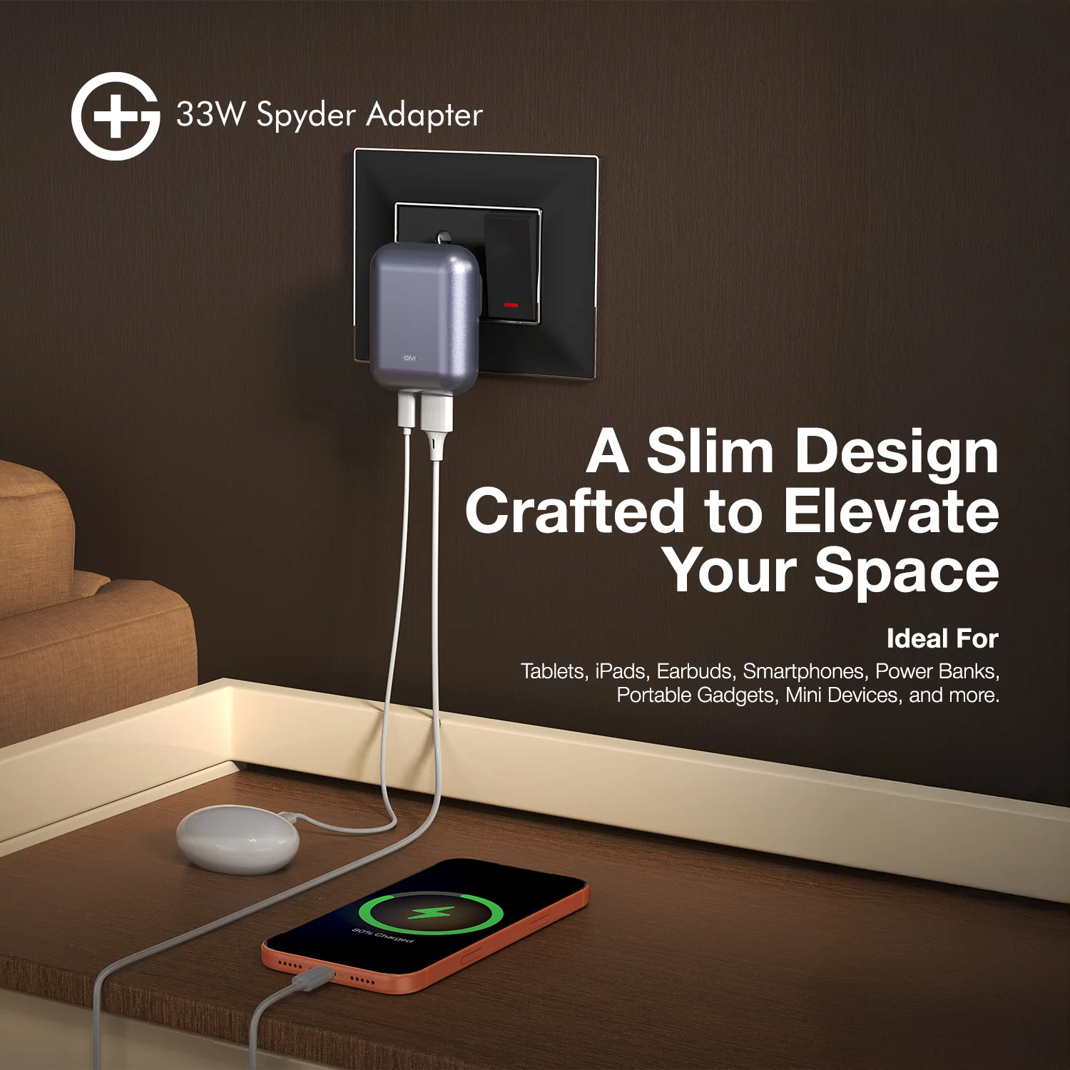 Spyder Adapter 33W - India's First Adapter with Foldable Pins - Image 4