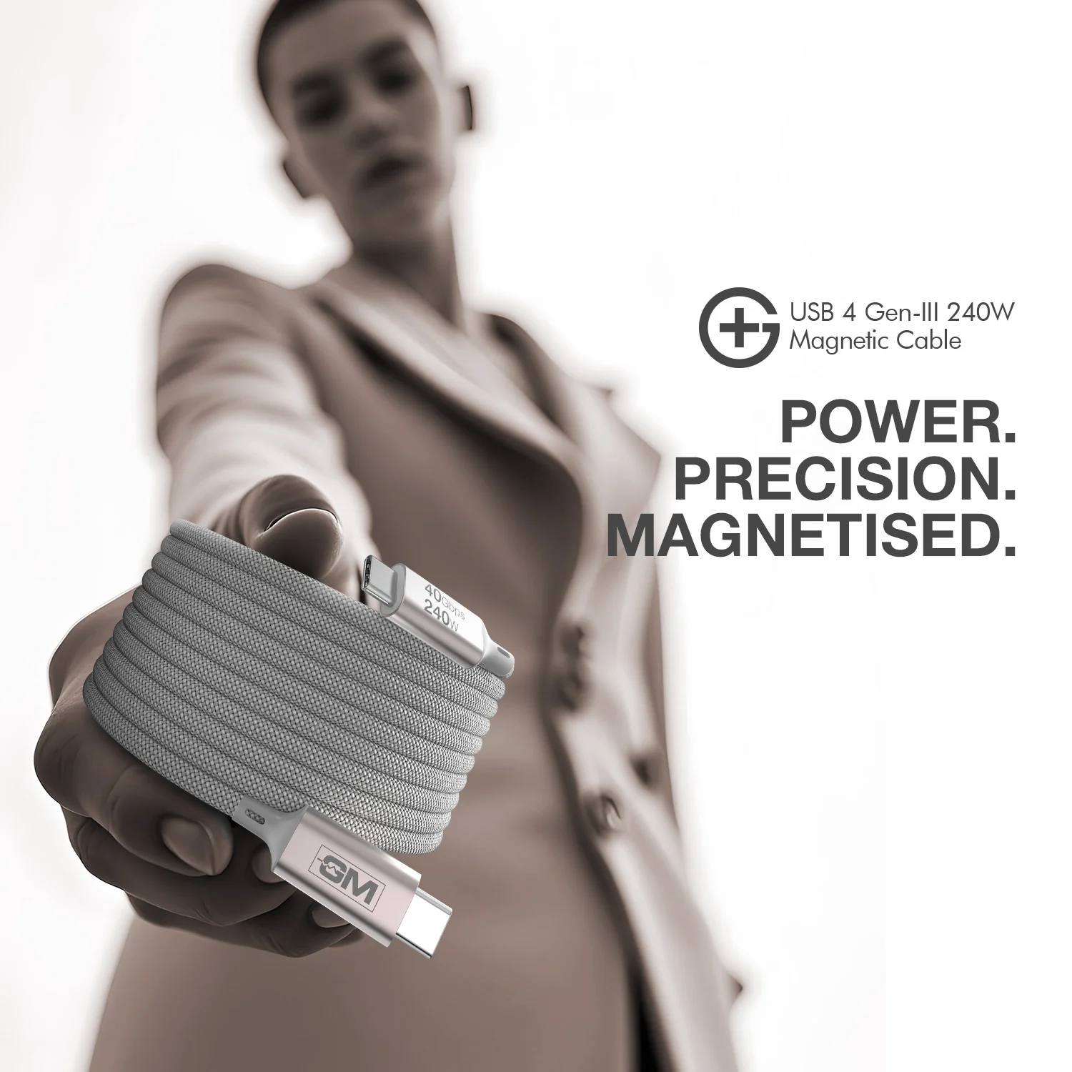 USB4 Gen-III Magnetic Cable (100cm) – 240W Fast Charging - Image 5