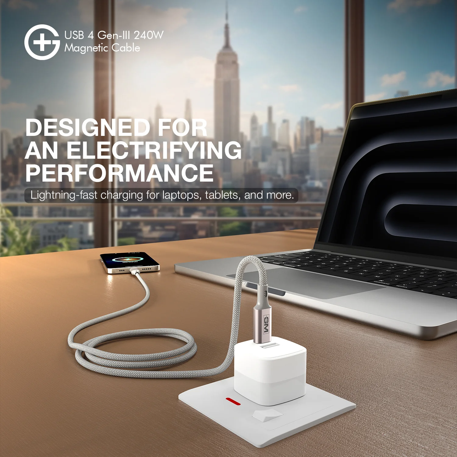 USB4 Gen-III Magnetic Cable (100cm) – 240W Fast Charging - Image 6