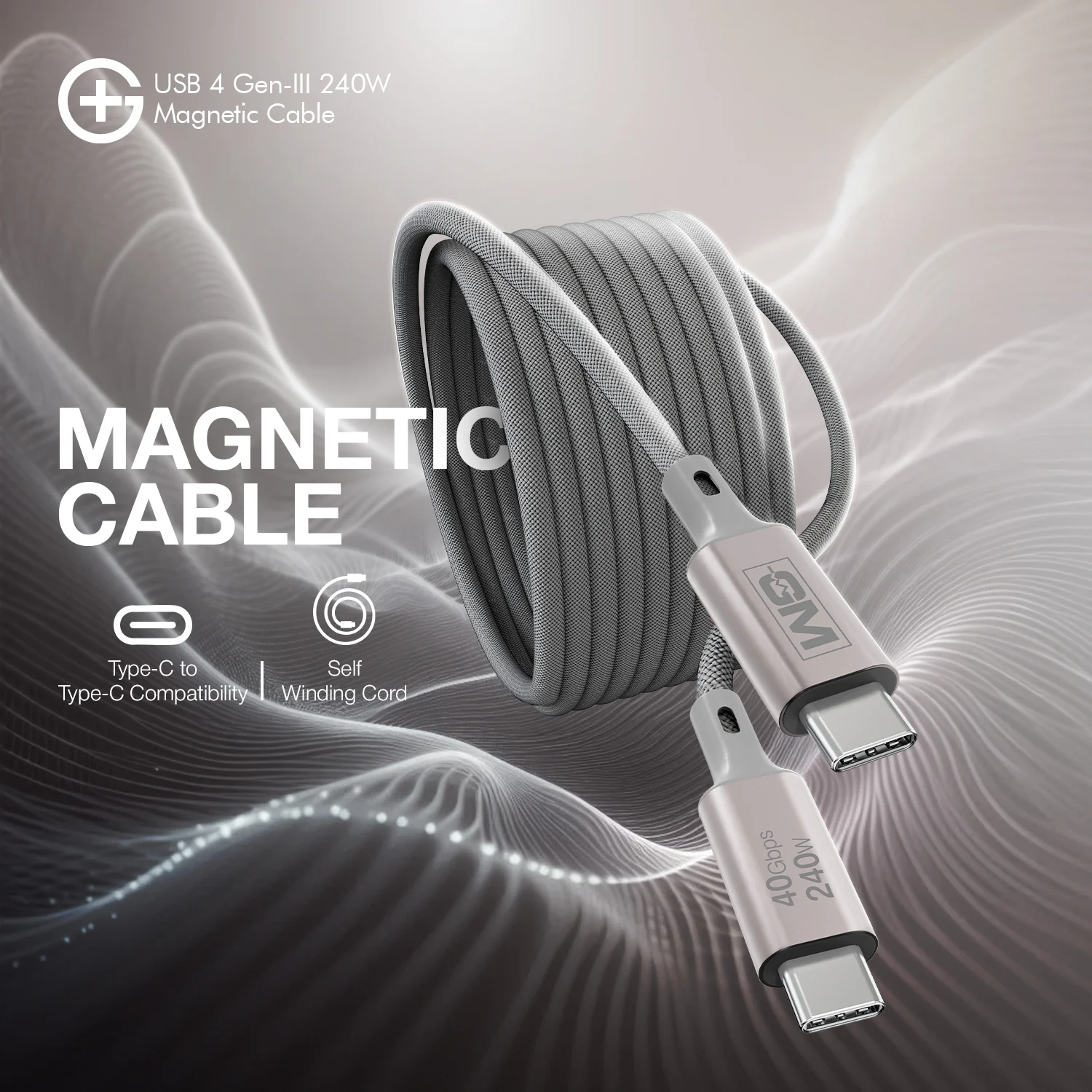 USB4 Gen-III Magnetic Cable (100cm) – 240W Fast Charging - Image 8