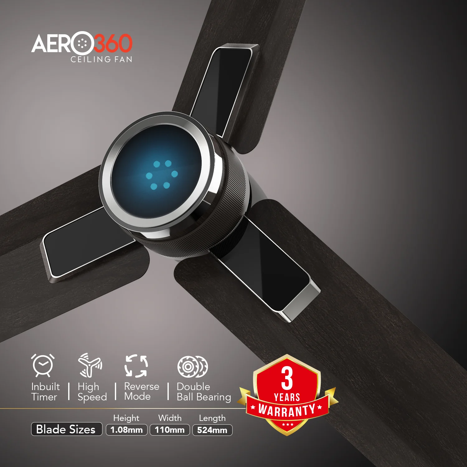 GM Aero 360 - Ceiling Fan (Gunmetal) - Image 6