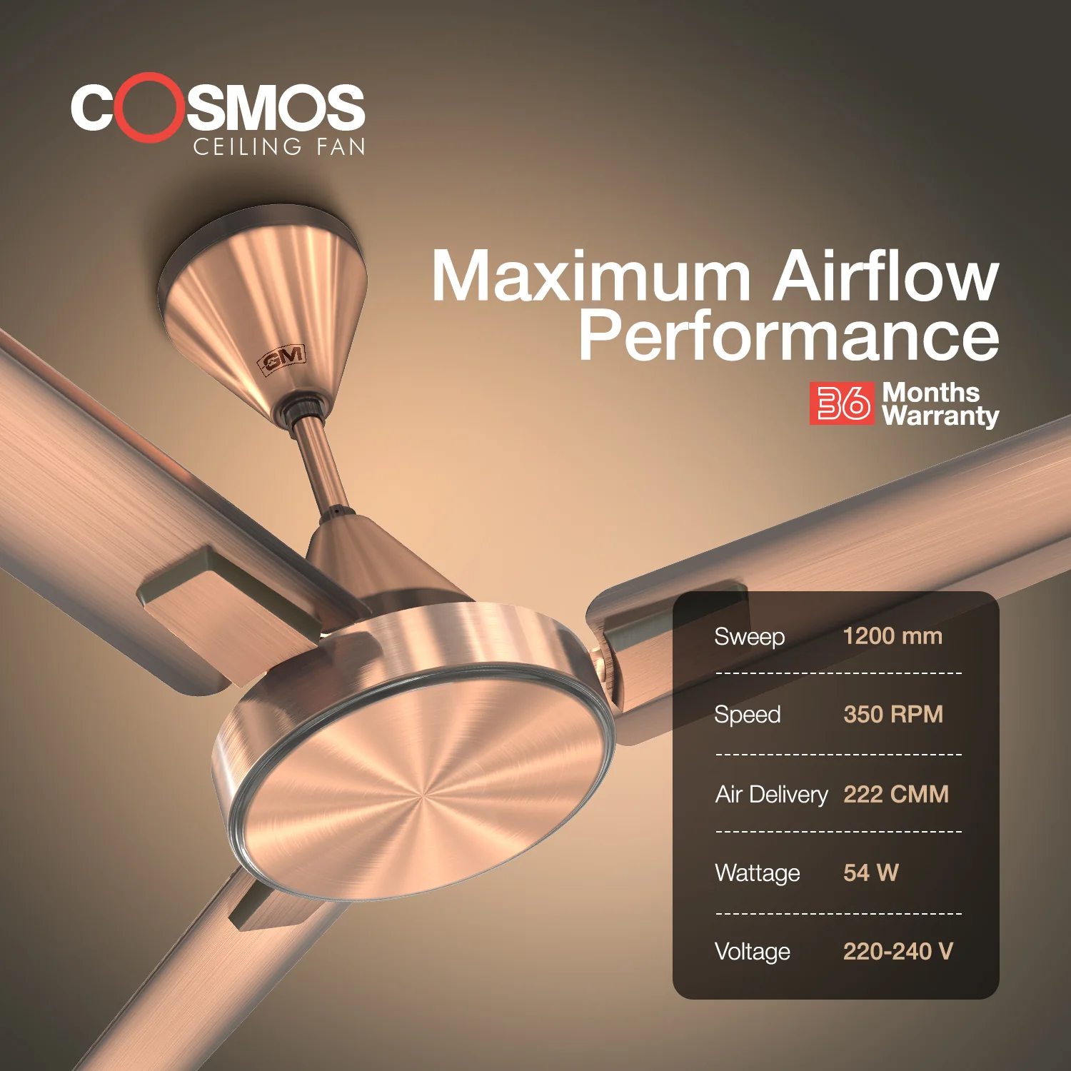 GM Cosmos - Ceiling Fan (Copper) - Image 4