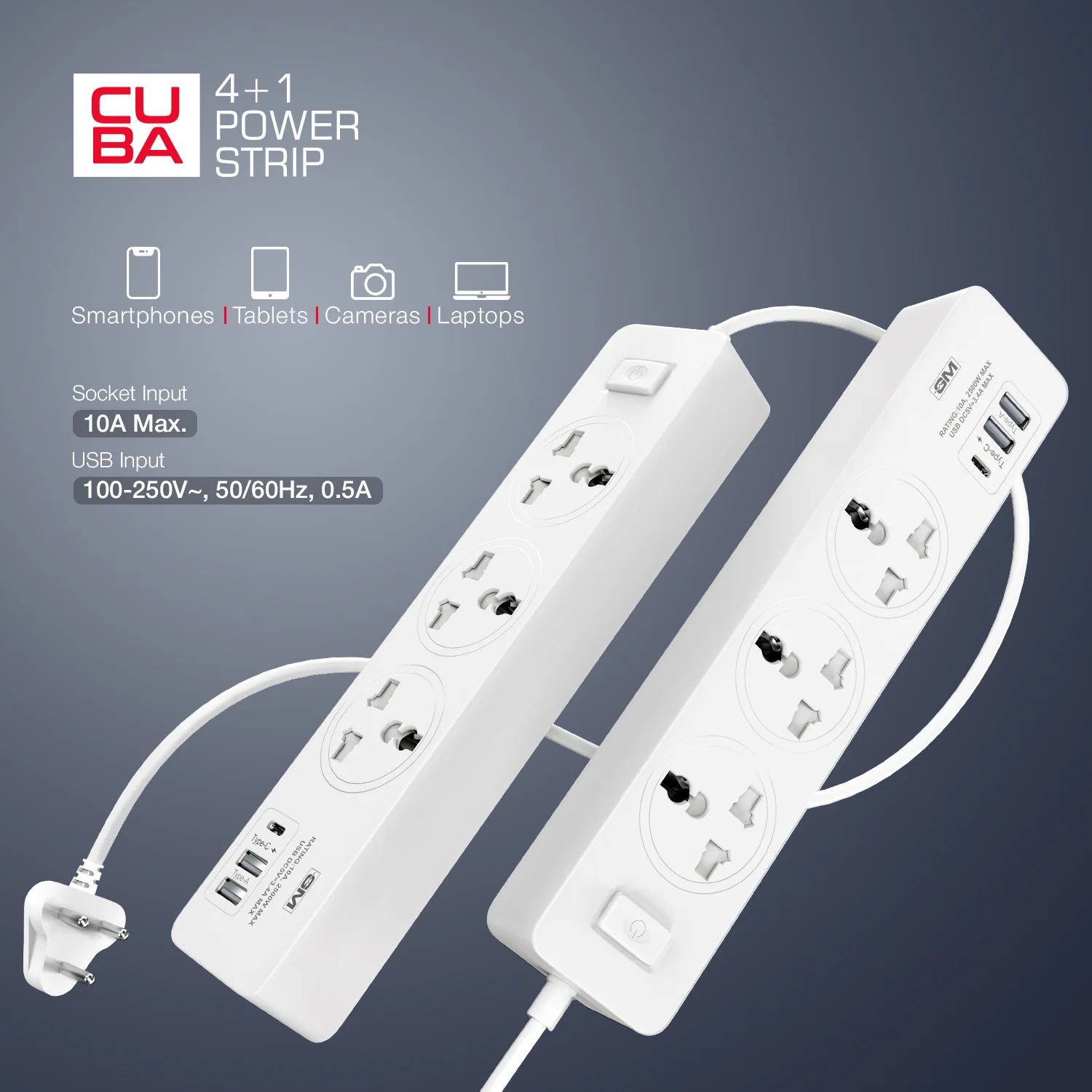 GM Cuba 3341 Extension Board 240 Volts (White) - Image 5