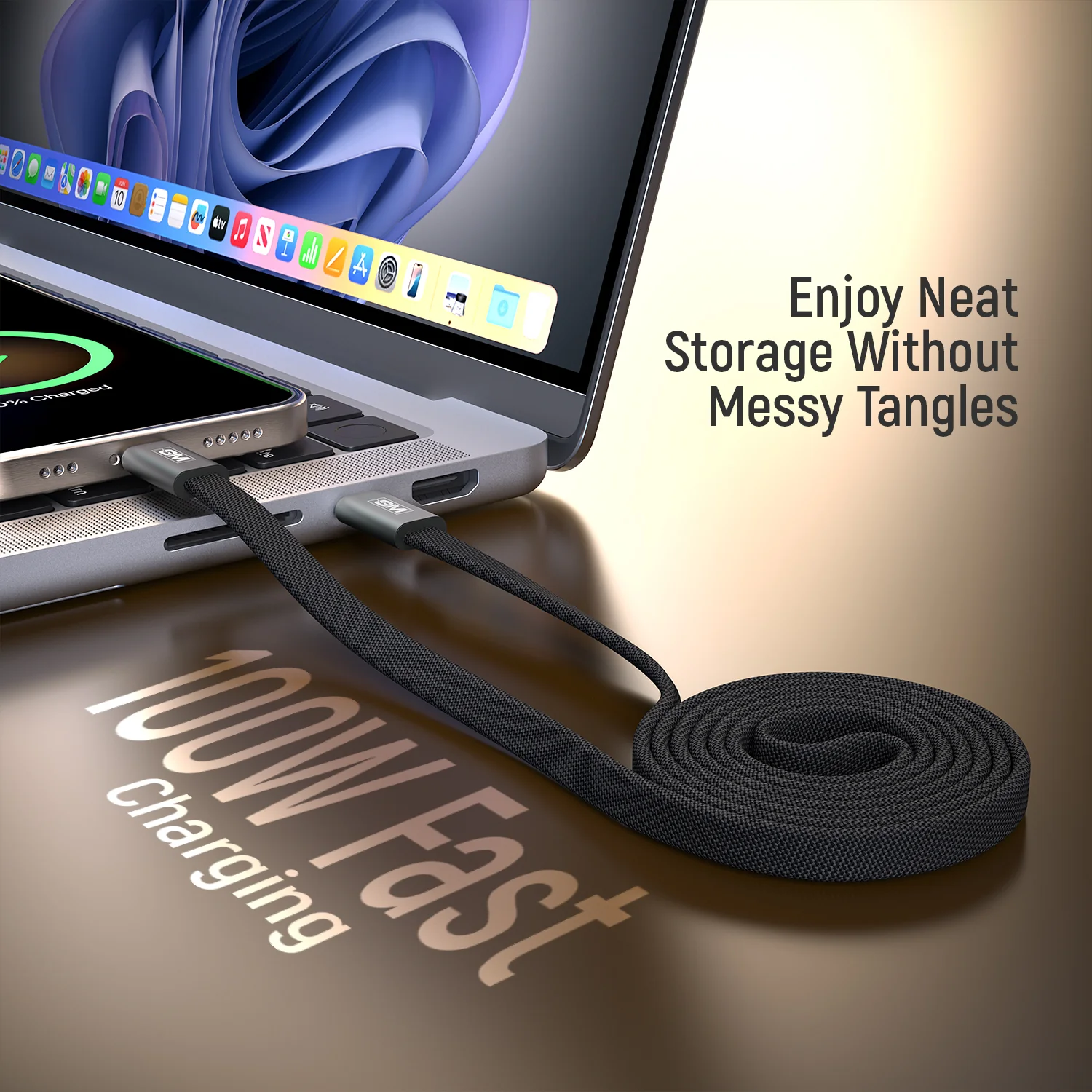 G+ Air Magnetic 100W C-C Cable (Grey) - Image 6