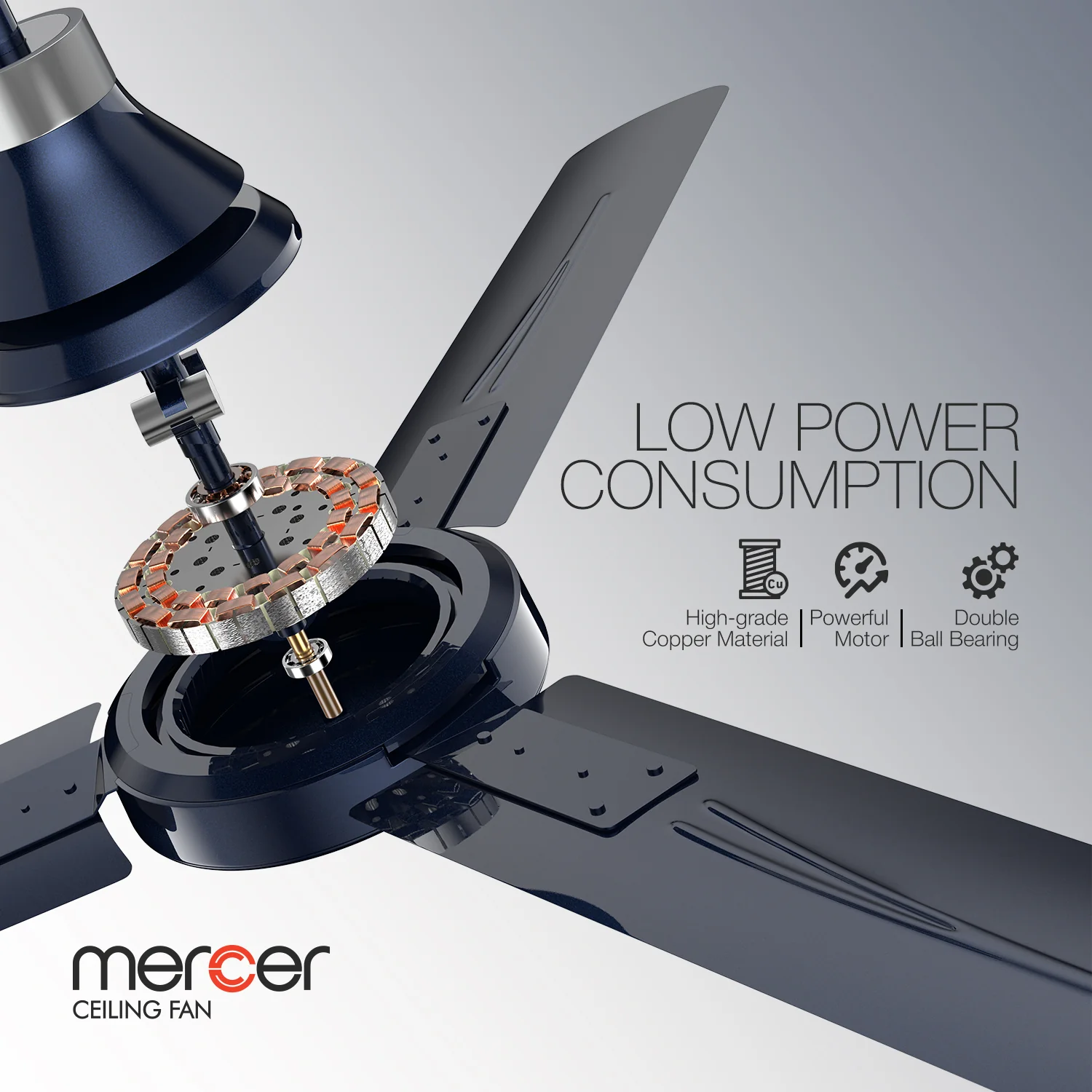 GM Mercer - Ceiling Fan (Ture Blue) - Image 5