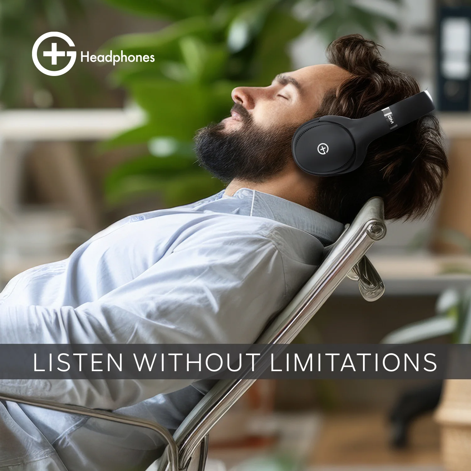 G+ Headphones BT 5.3, Pure Bass, Dual Pairing, 70H Playtime (Black) - Image 8
