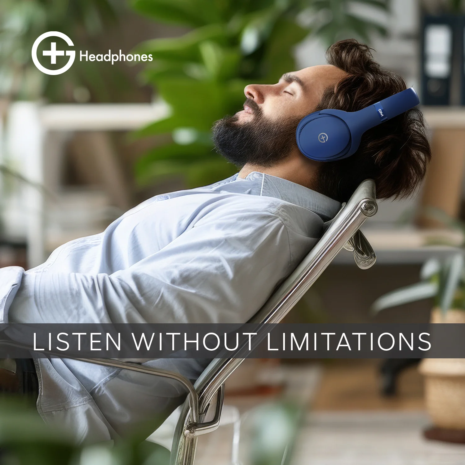 G+ Headphones BT 5.3, Pure Bass, Dual Pairing, 70H Playtime (Blue) - Image 8