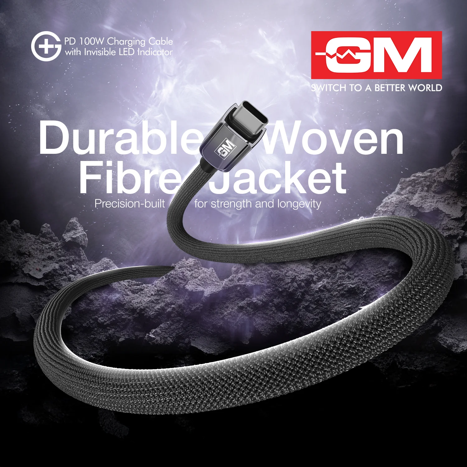 PD 100W Invisible LED Indicator C-C Cable - Image 8