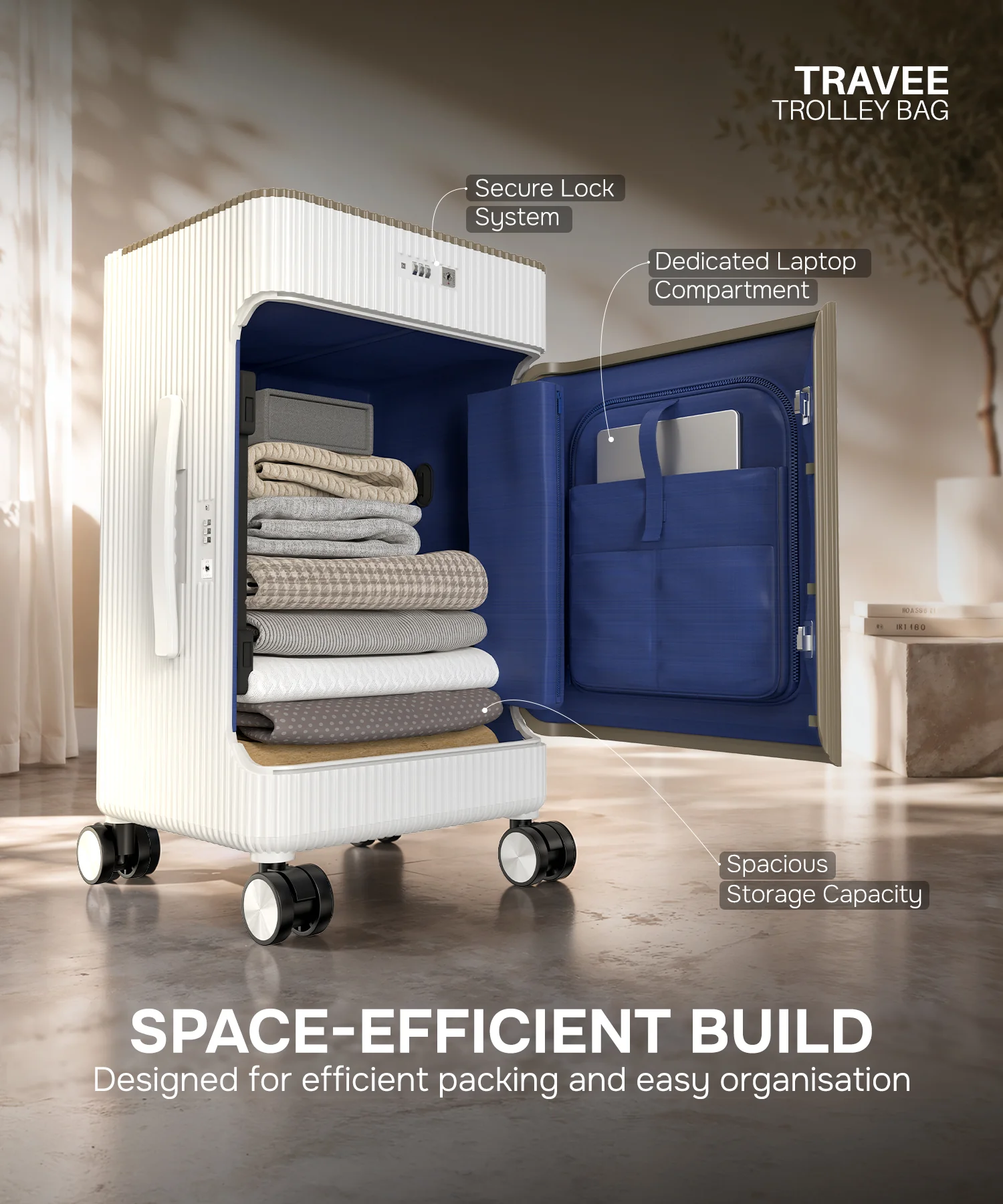 Travee Smart Cabin Trolley Bag – 40L - Image 4