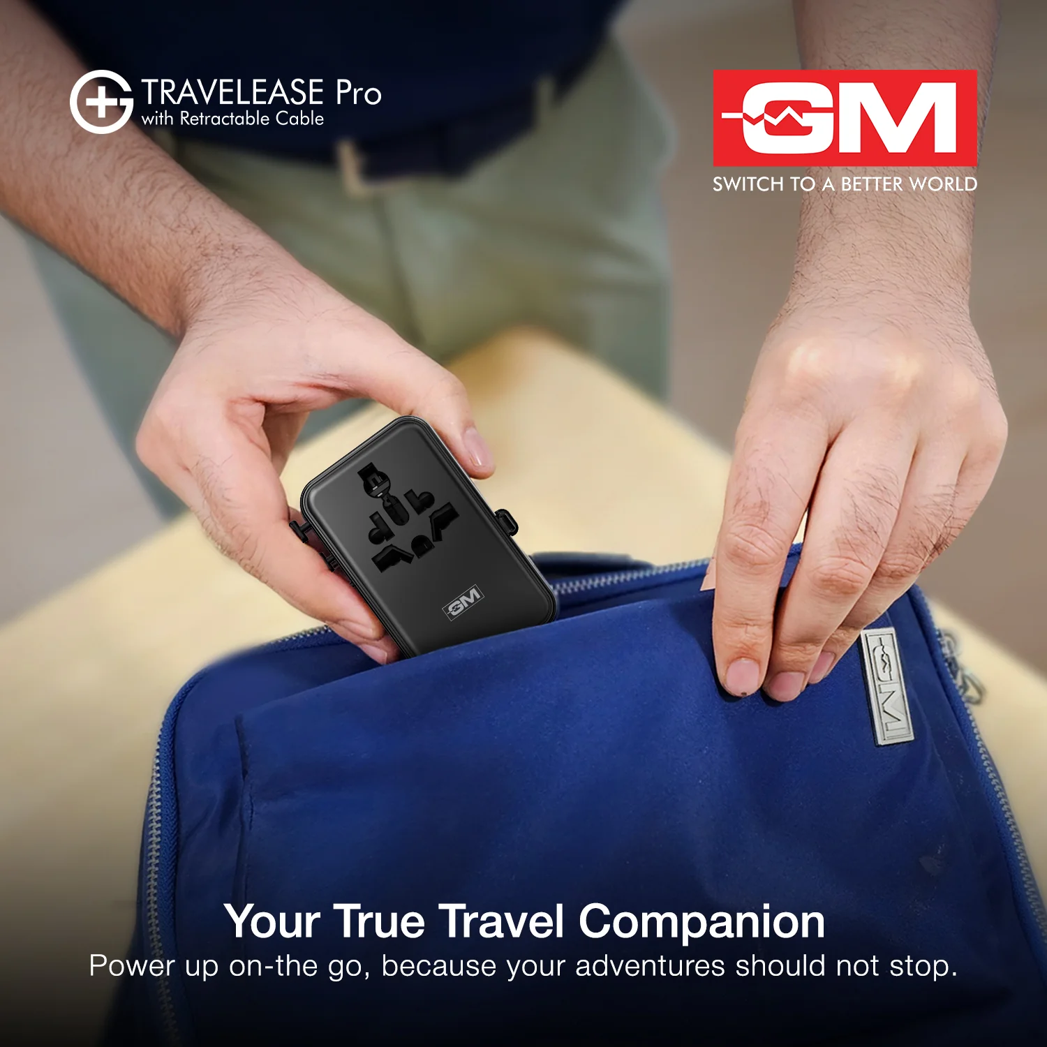 TravelEase Pro 70W Adapter for 150+ Countries with Retractable Cable (Black) - Image 5