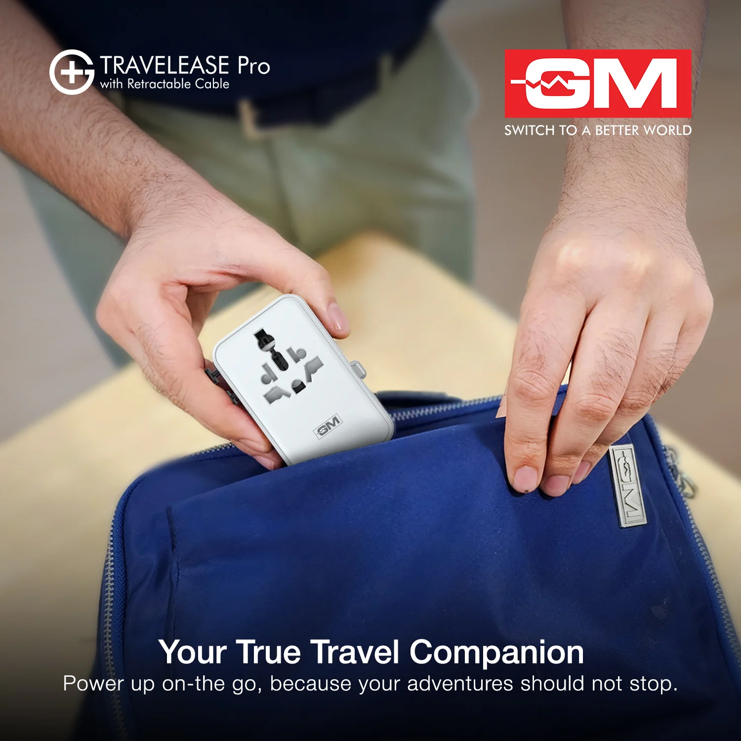 TravelEase Pro 70W Adapter for 150+ Countries with Retractable Cable (White) - Image 8
