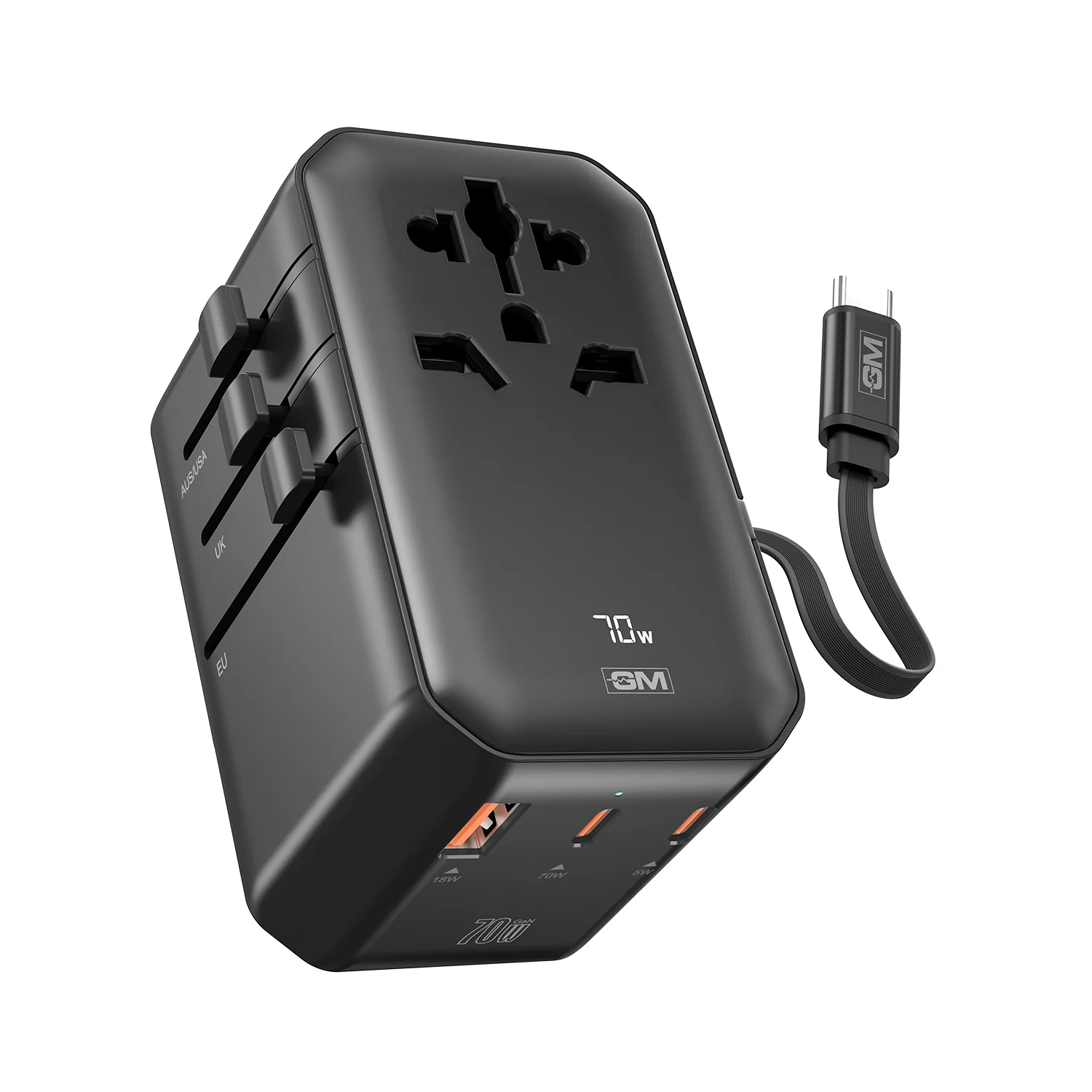 TravelEase Pro 70W with Display - 150 Countries ( Black )