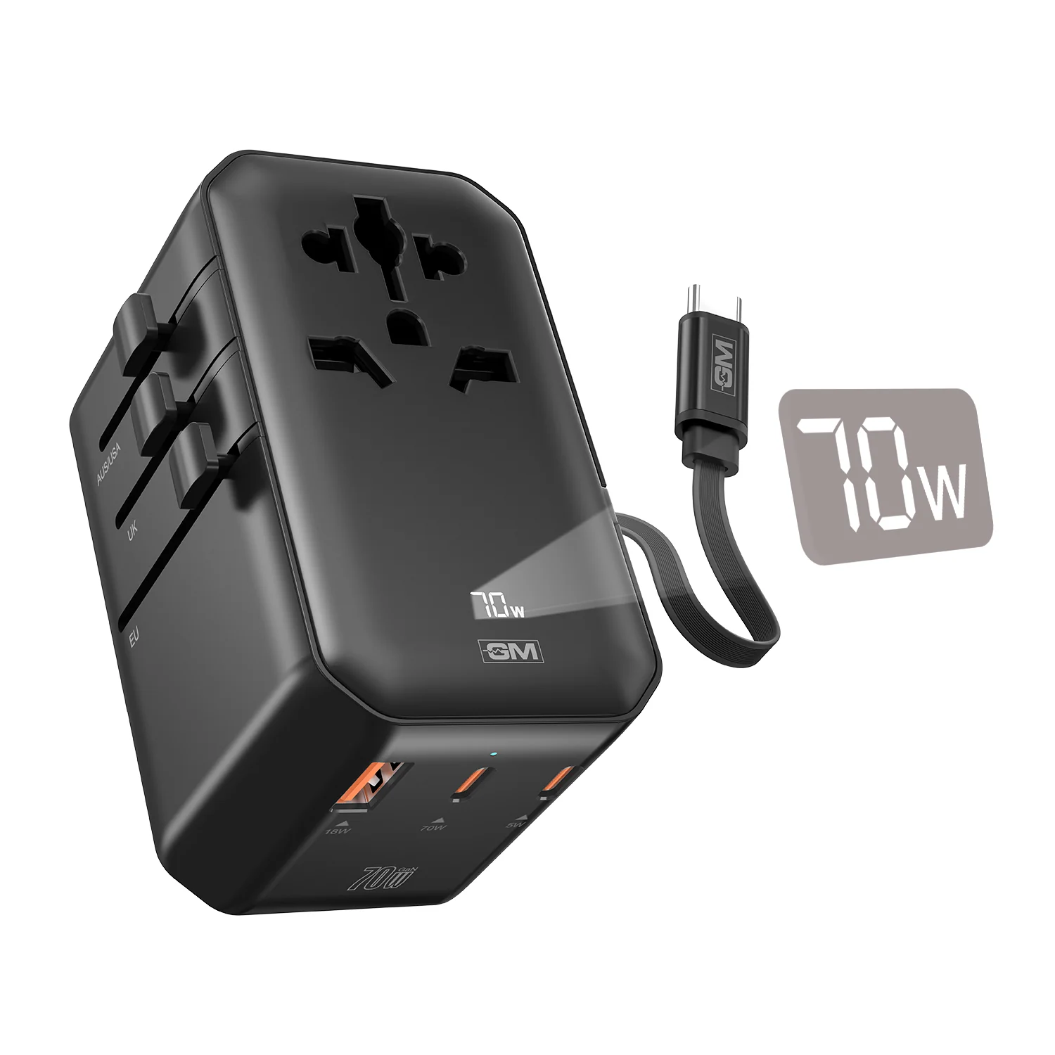 TravelEase Pro 70W with Display - 150 Countries ( Black ) - Image 2
